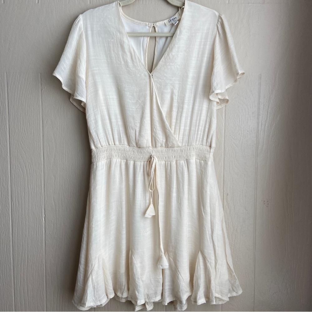 Umgee Boho Crossover Flattering Gauzy Mini Dress